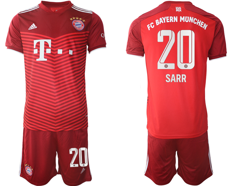 Men 2021-2022 Club Bayern Munich home red #20 Soccer Jersey